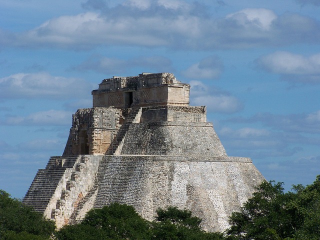 The ancient Mayan Pyramid of the Magician in Uxmal