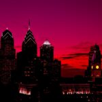 Philadelphia sunset skyline